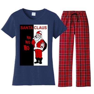 Santa Claus Gangster Ho Ho Ho Women's Flannel Pajama Set