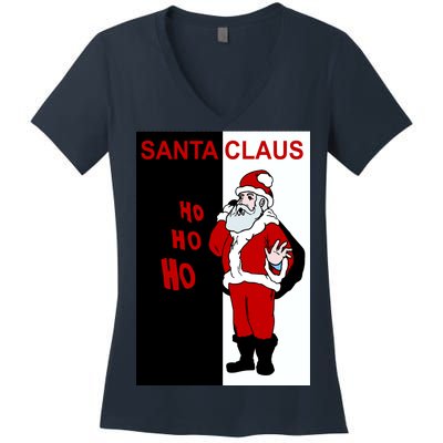 Santa Claus Gangster Ho Ho Ho Women's V-Neck T-Shirt