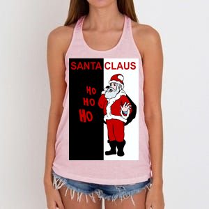 Santa Claus Gangster Ho Ho Ho Women's Knotted Racerback Tank