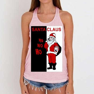 Santa Claus Gangster Ho Ho Ho Women's Knotted Racerback Tank