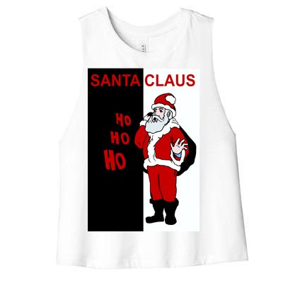 Santa Claus Gangster Ho Ho Ho Women's Racerback Cropped Tank