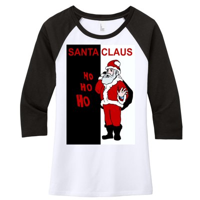 Santa Claus Gangster Ho Ho Ho Women's Tri-Blend 3/4-Sleeve Raglan Shirt