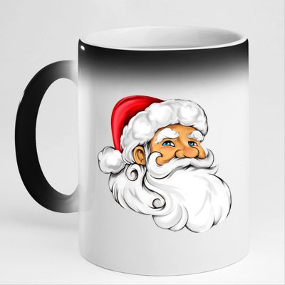 Santa Claus Head 11oz Black Color Changing Mug