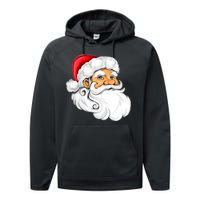 Santa Claus Head Performance Fleece Hoodie