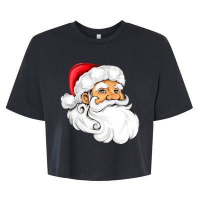 Santa Claus Head Bella+Canvas Jersey Crop Tee