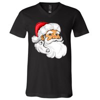 Santa Claus Head V-Neck T-Shirt