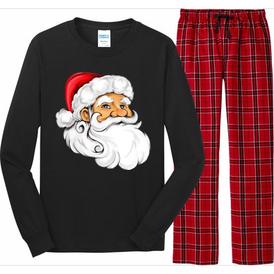 Santa Claus Head Long Sleeve Pajama Set