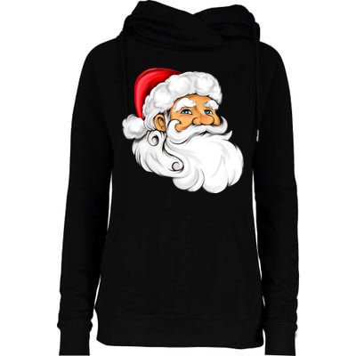 Santa Claus Head Womens Funnel Neck Pullover Hood