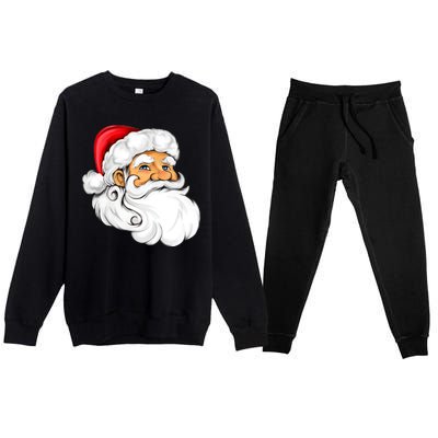 Santa Claus Head Premium Crewneck Sweatsuit Set