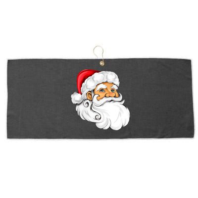 Santa Claus Head Large Microfiber Waffle Golf Towel