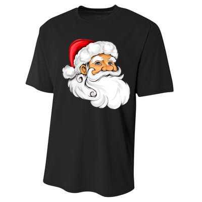 Santa Claus Head Performance Sprint T-Shirt