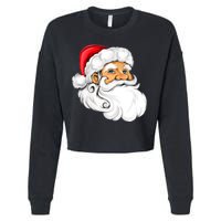 Santa Claus Head Cropped Pullover Crew