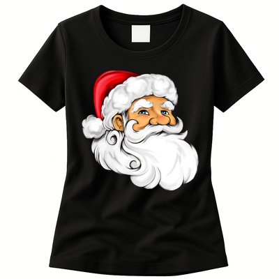 Santa Claus Head Womens T-Shirt