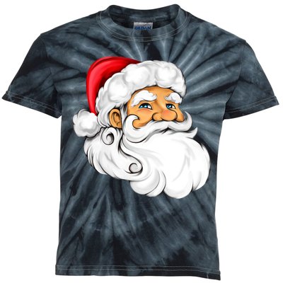 Santa Claus Head Kids Tie-Dye T-Shirt