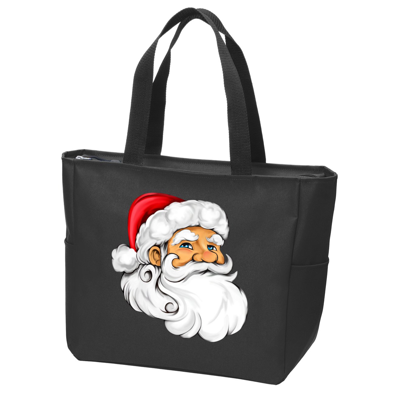 Santa Claus Head Zip Tote Bag