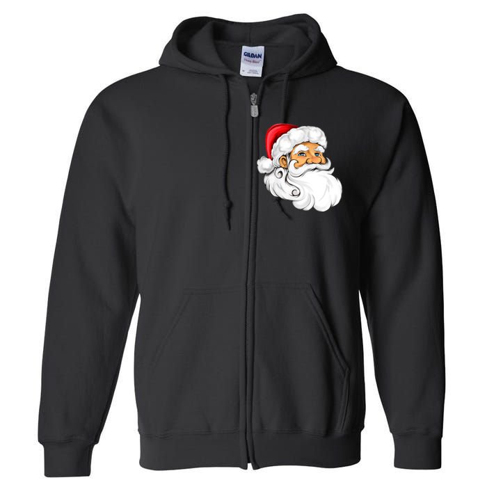 Santa Claus Head Full Zip Hoodie