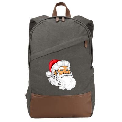 Santa Claus Head Cotton Canvas Backpack