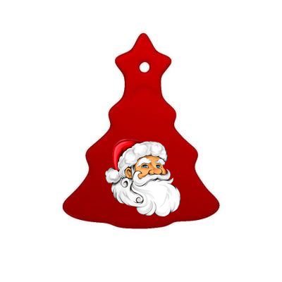 Santa Claus Head Ceramic Tree Ornament