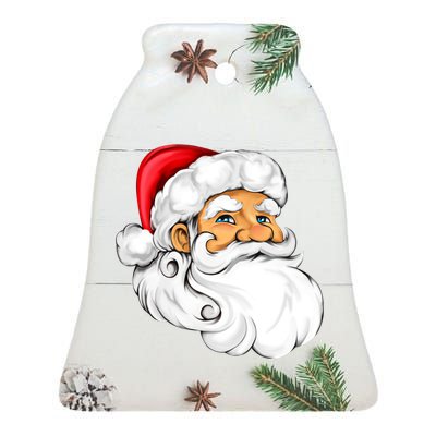 Santa Claus Head Ceramic Bell Ornament