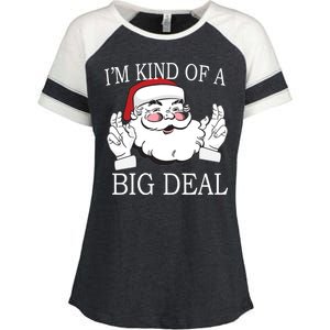 Santa Claus I'm Kind of A Big Deal Enza Ladies Jersey Colorblock Tee