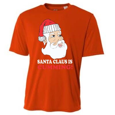 Santa Claus Is Cumming Dirty Humor Cooling Performance Crew T-Shirt