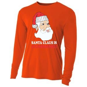 Santa Claus Is Cumming Dirty Humor Cooling Performance Long Sleeve Crew