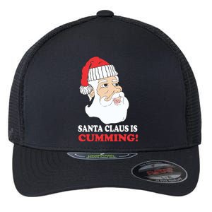 Santa Claus Is Cumming Dirty Humor Flexfit Unipanel Trucker Cap