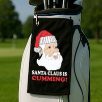 Santa Claus Is Cumming Dirty Humor Golf Towel