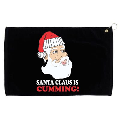 Santa Claus Is Cumming Dirty Humor Grommeted Golf Towel