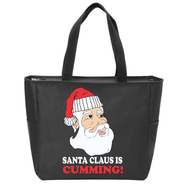 Santa Claus Is Cumming Dirty Humor Zip Tote Bag