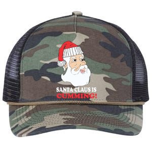 Santa Claus Is Cumming Dirty Humor Retro Rope Trucker Hat Cap