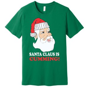 Santa Claus Is Cumming Dirty Humor Premium T-Shirt