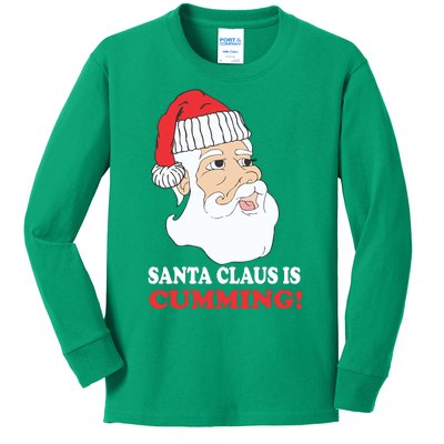 Santa Claus Is Cumming Dirty Humor Kids Long Sleeve Shirt