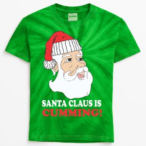 Santa Claus Is Cumming Dirty Humor Kids Tie-Dye T-Shirt