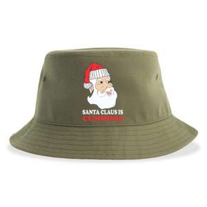 Santa Claus Is Cumming Dirty Humor Sustainable Bucket Hat