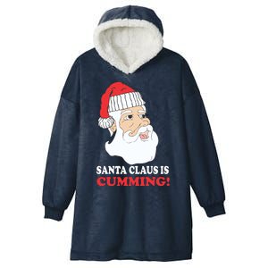 Santa Claus Is Cumming Dirty Humor Hooded Wearable Blanket