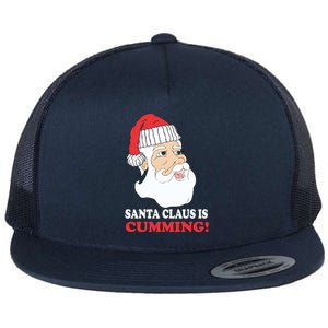 Santa Claus Is Cumming Dirty Humor Flat Bill Trucker Hat