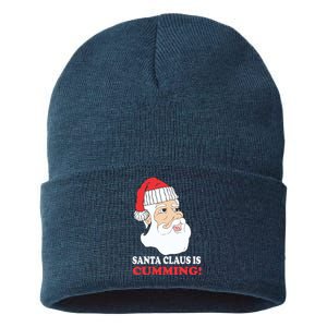 Santa Claus Is Cumming Dirty Humor Sustainable Knit Beanie