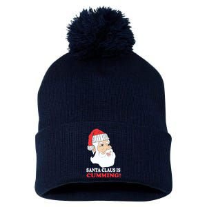 Santa Claus Is Cumming Dirty Humor Pom Pom 12in Knit Beanie