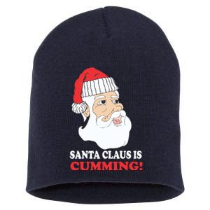 Santa Claus Is Cumming Dirty Humor Short Acrylic Beanie