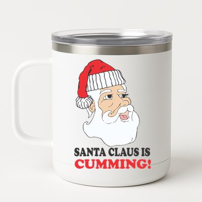 Santa Claus Is Cumming Dirty Humor 12 oz Stainless Steel Tumbler Cup