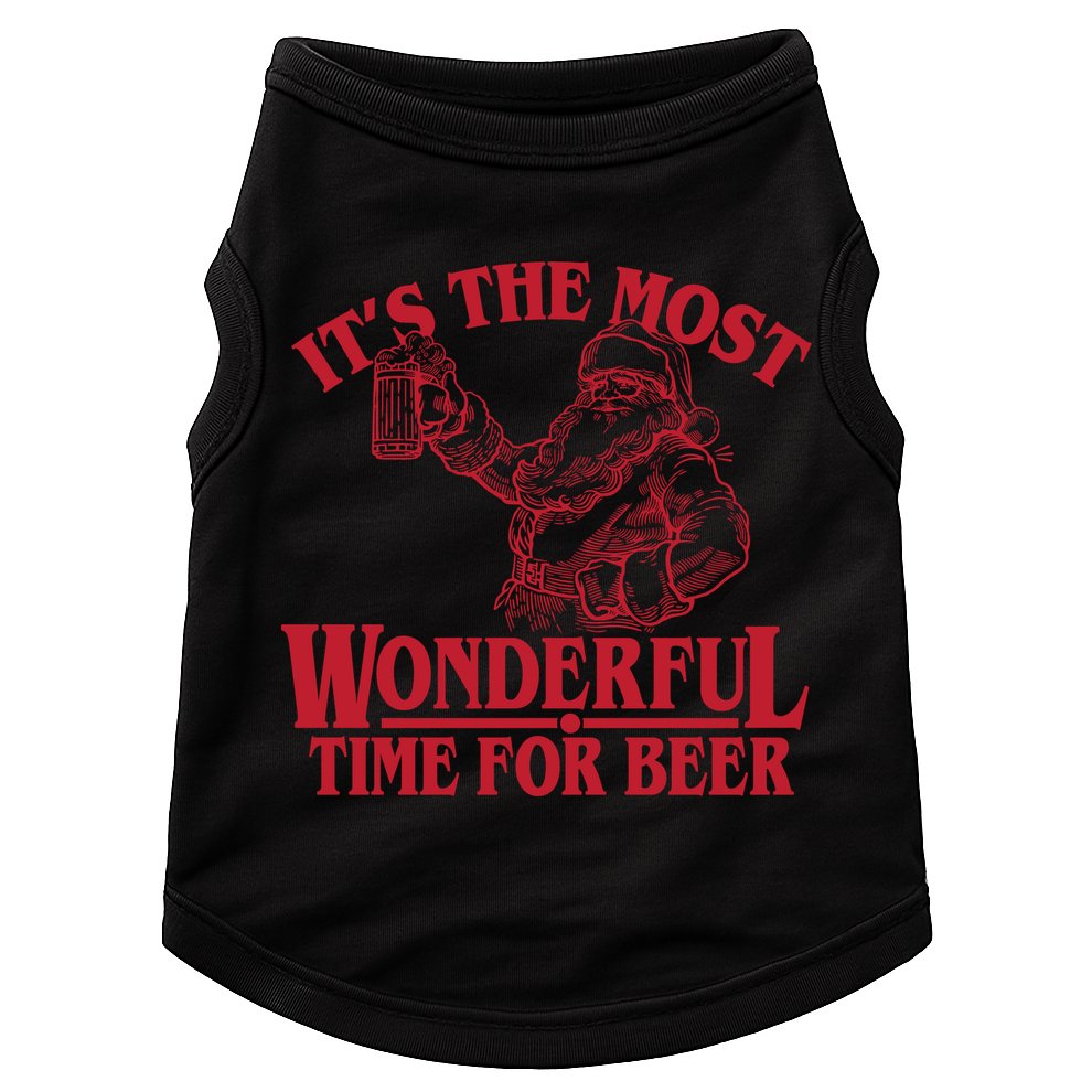 Santa Claus It's The Most Wonderful Time For A Beer Christmas Doggie Tank