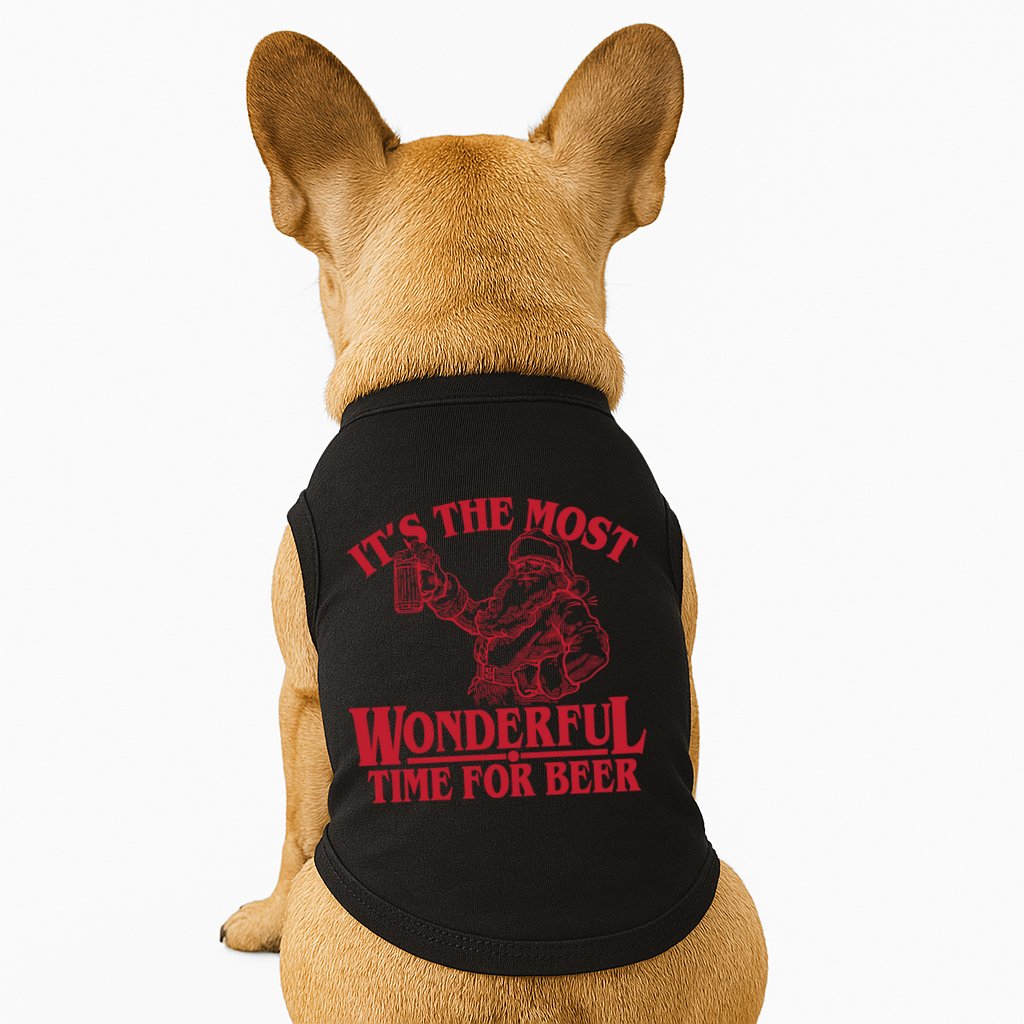 Santa Claus It's The Most Wonderful Time For A Beer Christmas Doggie Tank