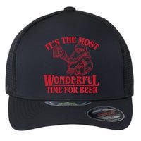 Santa Claus It's The Most Wonderful Time For A Beer Christmas Flexfit Unipanel Trucker Cap