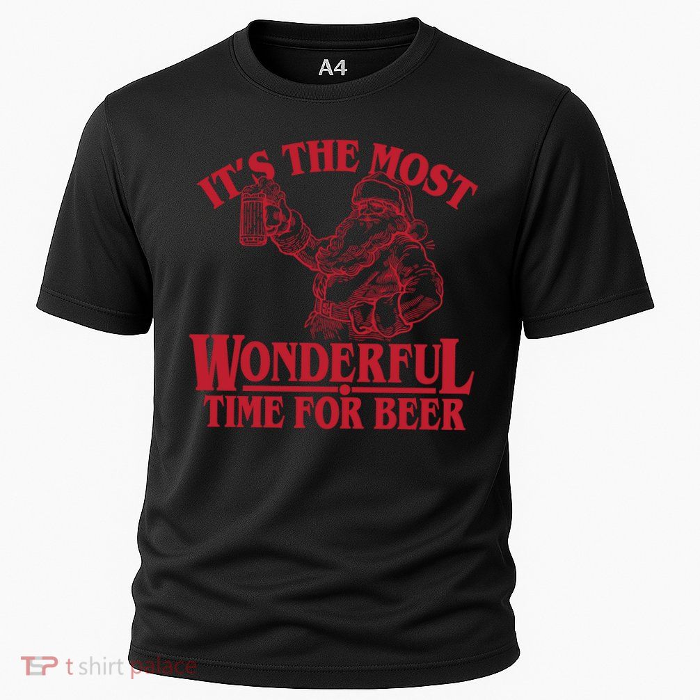 Santa Claus It's The Most Wonderful Time For A Beer Christmas Performance Shirt