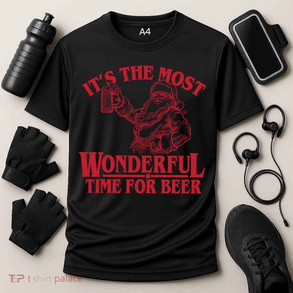 Santa Claus It's The Most Wonderful Time For A Beer Christmas Performance Shirt