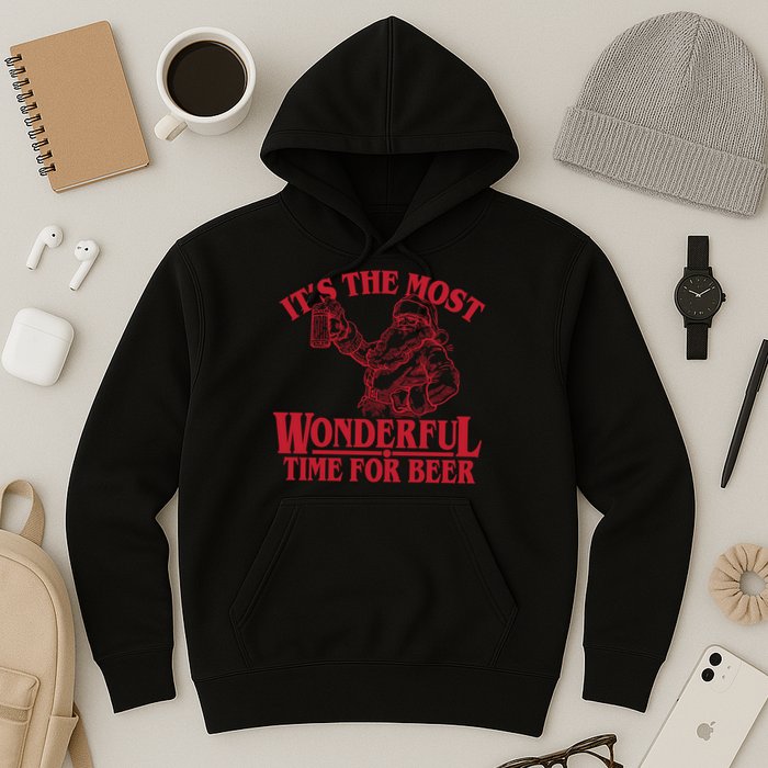Santa Claus It's The Most Wonderful Time For A Beer Christmas Hoodie