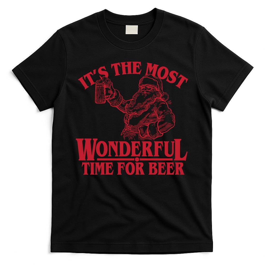 Santa Claus It's The Most Wonderful Time For A Beer Christmas T-Shirt