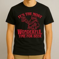 Santa Claus It's The Most Wonderful Time For A Beer Christmas T-Shirt