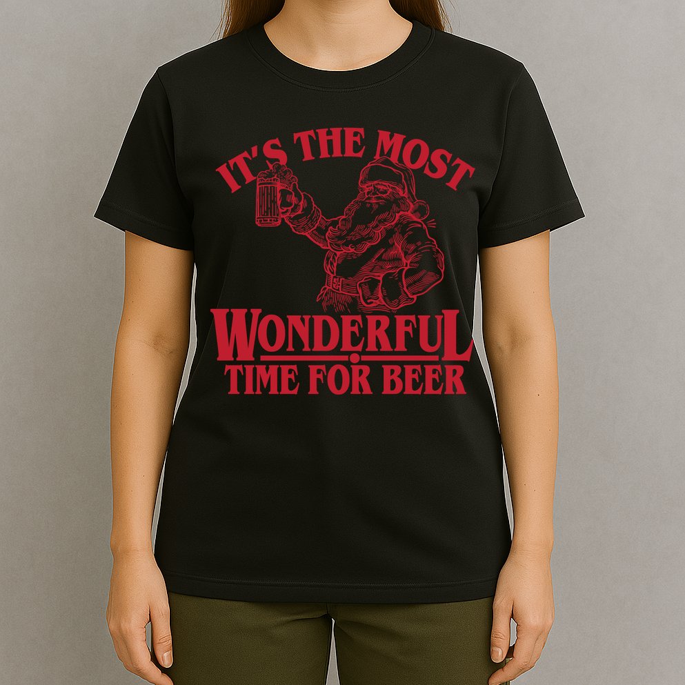 Santa Claus It's The Most Wonderful Time For A Beer Christmas T-Shirt